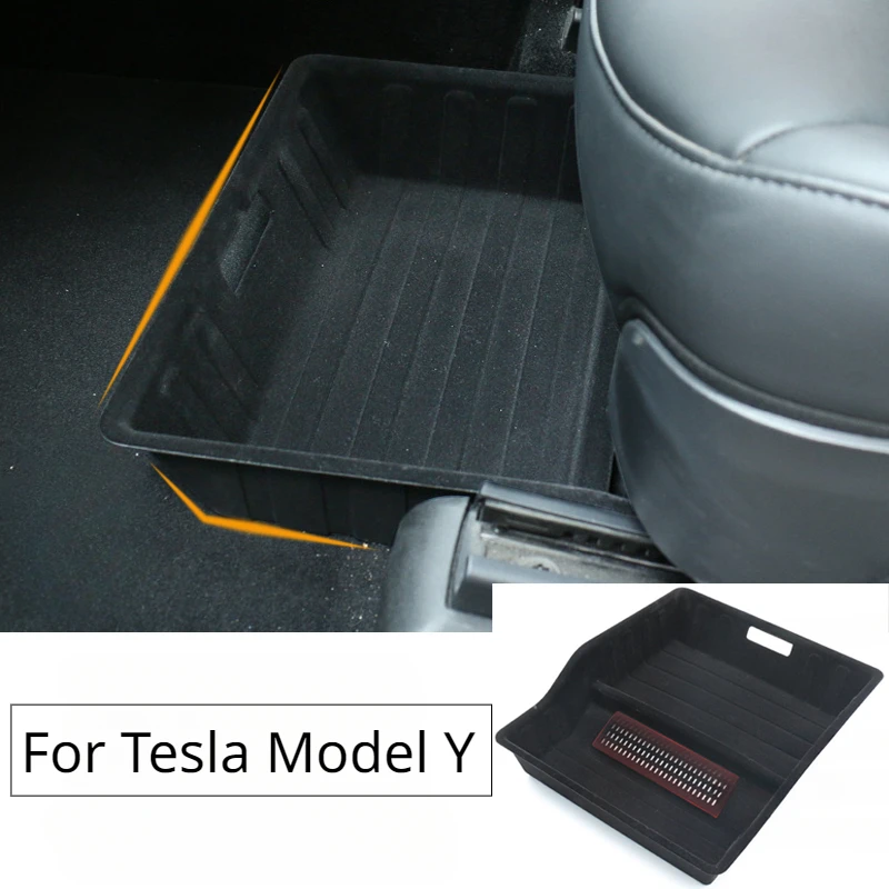 

For Tesla Model Y Under Seat Storage Box Drawer Type Organizer Storage Lower Box Central Control Stowing Tidying Car Accessories