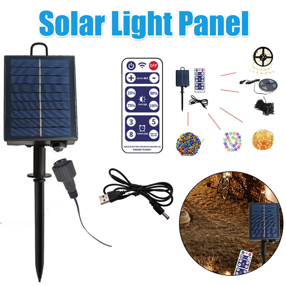 

Контроллер для солнечных панелей с пультом дистанционного управления для светодиодной гирлянды на медной проволоке для рождественского сада