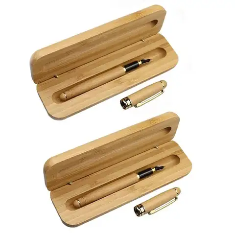 Gifts Smooth Writing Writing Supplies Calligraphy Bamboo Fountain Pen Nature Bamboo Pen Bamboo Box Pens Wood Fountain Pen