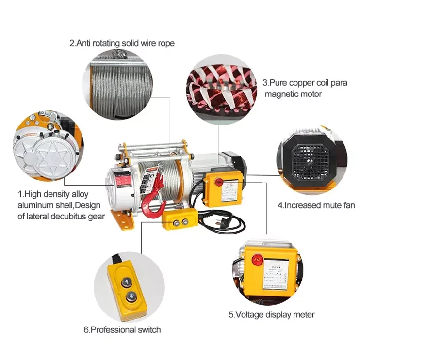 750kg Cdk Type Mini Electric Hoist with Electric Moving Trolley