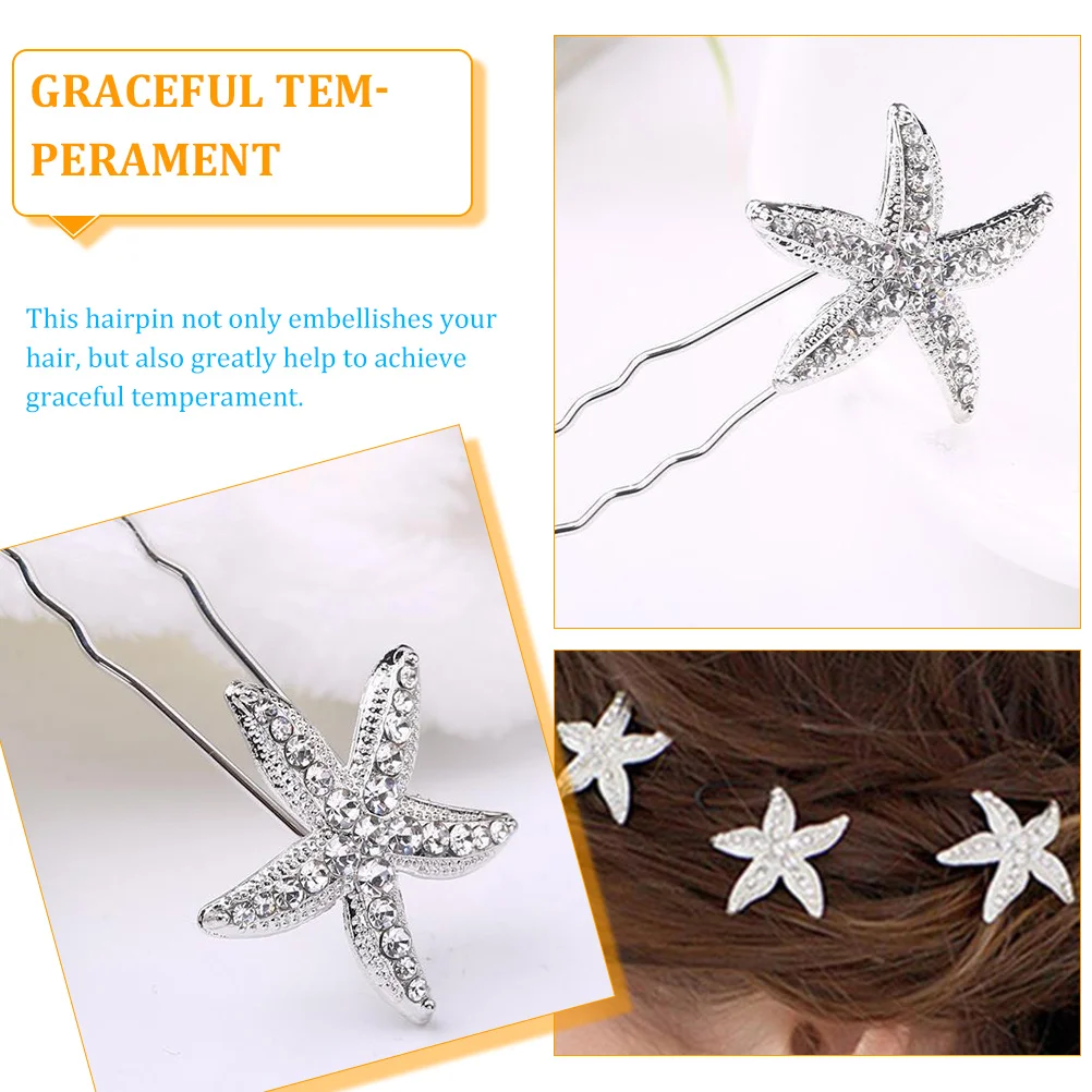 

4pcs Ocean Hair Accessories for Women Bridal Wedding Alloy Vintage Hairpins Elegant Bridesmaid Party Headband Mermaid
