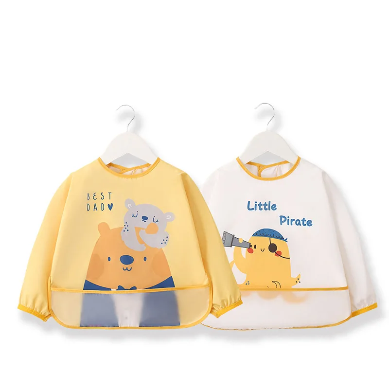 

Cute And Funny 1-2 Years Old Kids' Apron for Meal Time Wearable Child's Bib with Adjustable Neck for Easy Fit