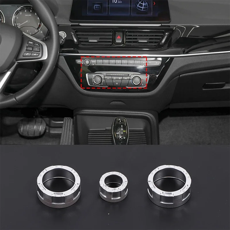 

3Pcs For BMW 1 2 3 4 Series F30 F34 F46 GT X1 F47 F48 Air Conditioner Volume Switch Knob Decoration Ring Interior Accessories