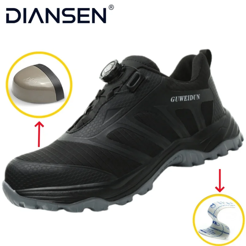 

Steel Toe Cap Work Shoes For Men Warehouse Wear-Resistan Leisure Comfort Vintage Style Working Non Slip Sneakers Male