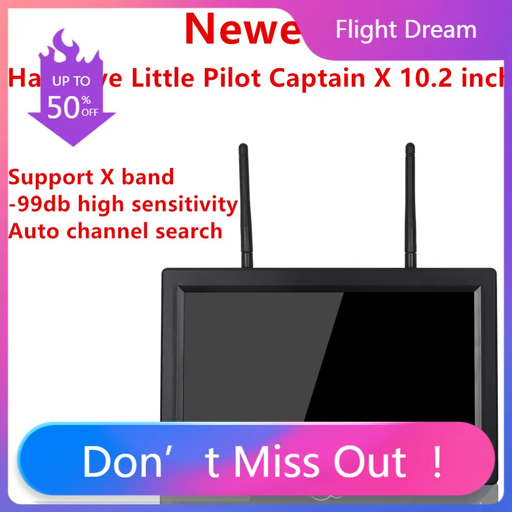 

NYHawkeye Little Pilot Captain X 10.2 inch Dual 5.8G RX 1000lux FPV Monitor DVR/HDMI Support X band/-99db sensitivity 4.9G 6G