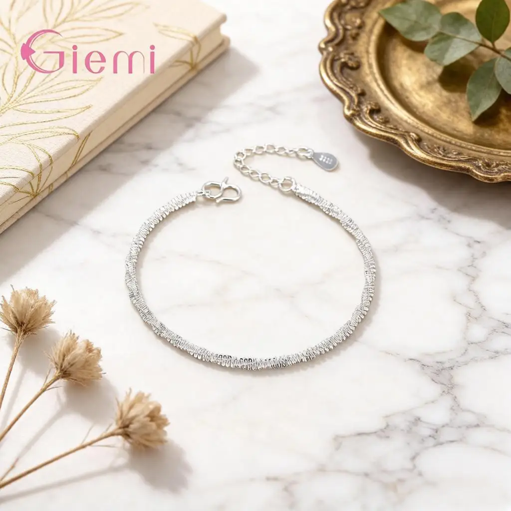 Minimalist 925 Sterling Silver Little Hemp Rope Adjustable Anklets For Women Girls Anniversary Party Jewelry Gifts Accessory