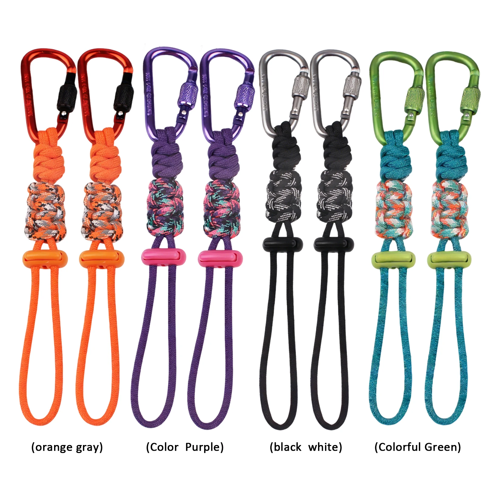 2pcs Water Bottle Holder with Carabiner Clip Hand-Woven Water Bottle Lanyard Backpack Accessories for Men Women Travel Fishing