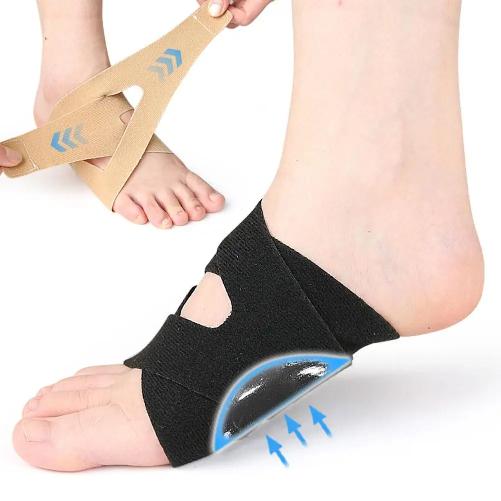 Soft Flat Foot Plantar Fasciitis Pain Relief Arch Collapse Correction Device Silicone Arch Support Bandage Pads Foot Care Tools