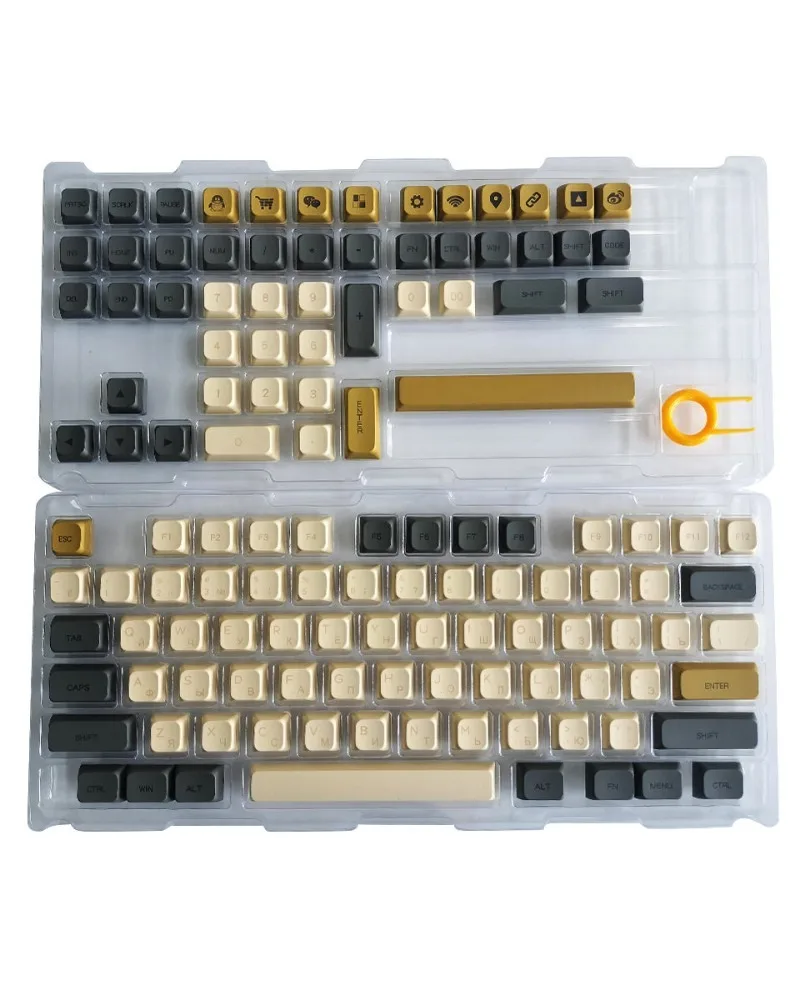 

Keycap 125 key small full set of phonetic English Korean Japanese Thai Russian cross shaft XDA keycap