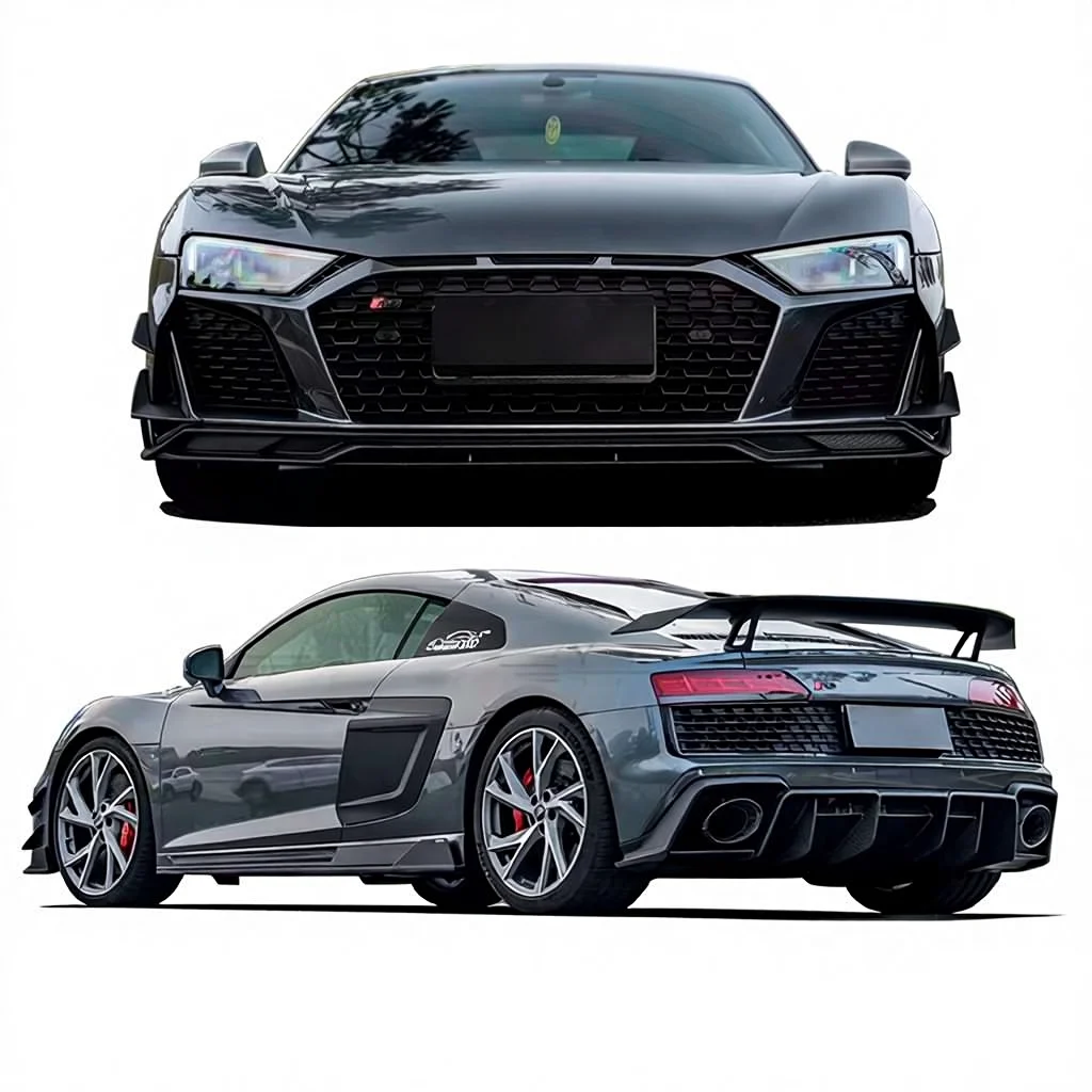 

PK Style 100% Dry Carbon Fiber Body Kit Front Lip Side Skirts and Rear Lip Spoilers Suitable forAu di R8 Car Parts 2019-2023