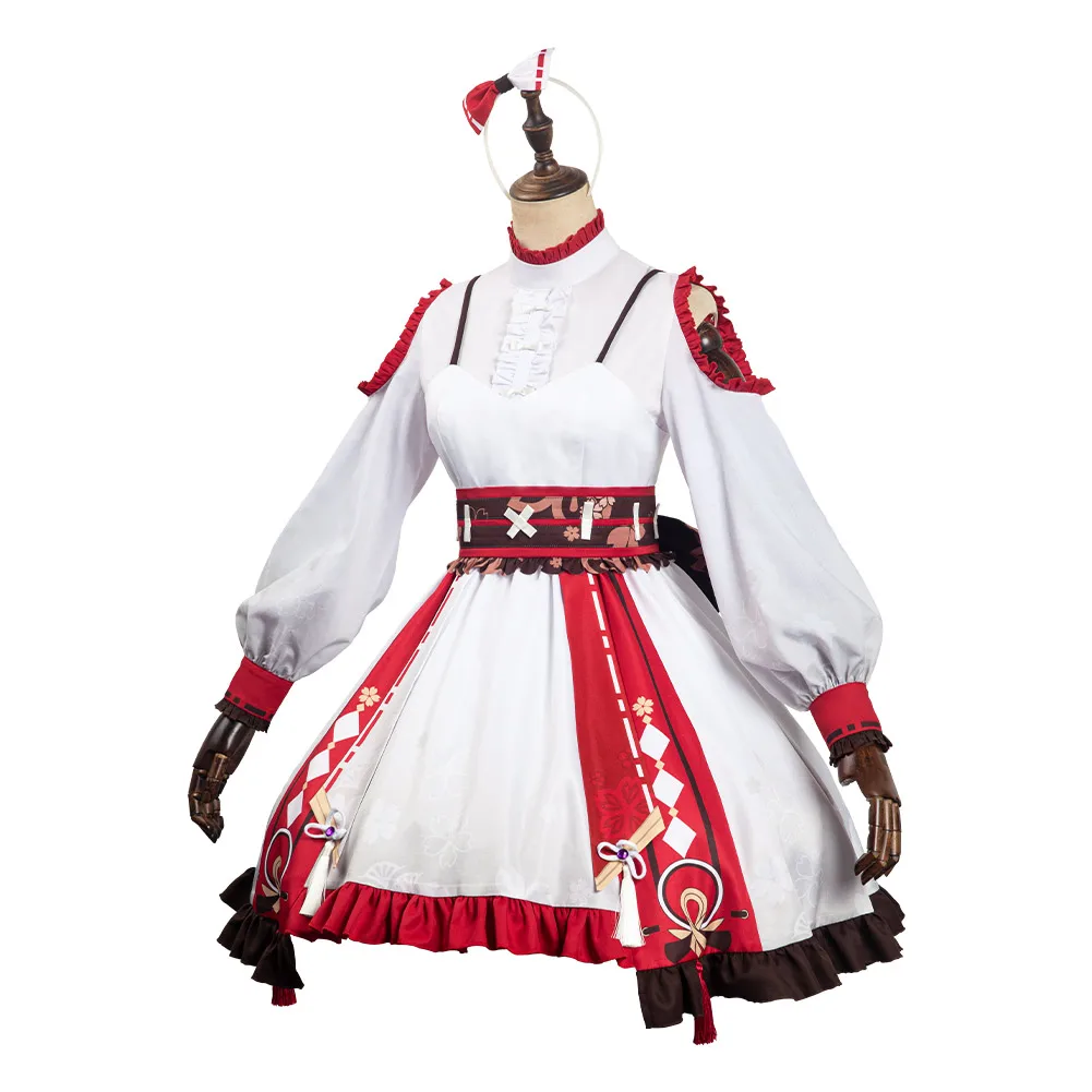 Yae Miko Cosplay Lolita Vestido Sapatos para Mulheres, Game Genshin Impact Traje, Botas, Calçado, Dia das Bruxas, Terno de Carnaval, Senhoras