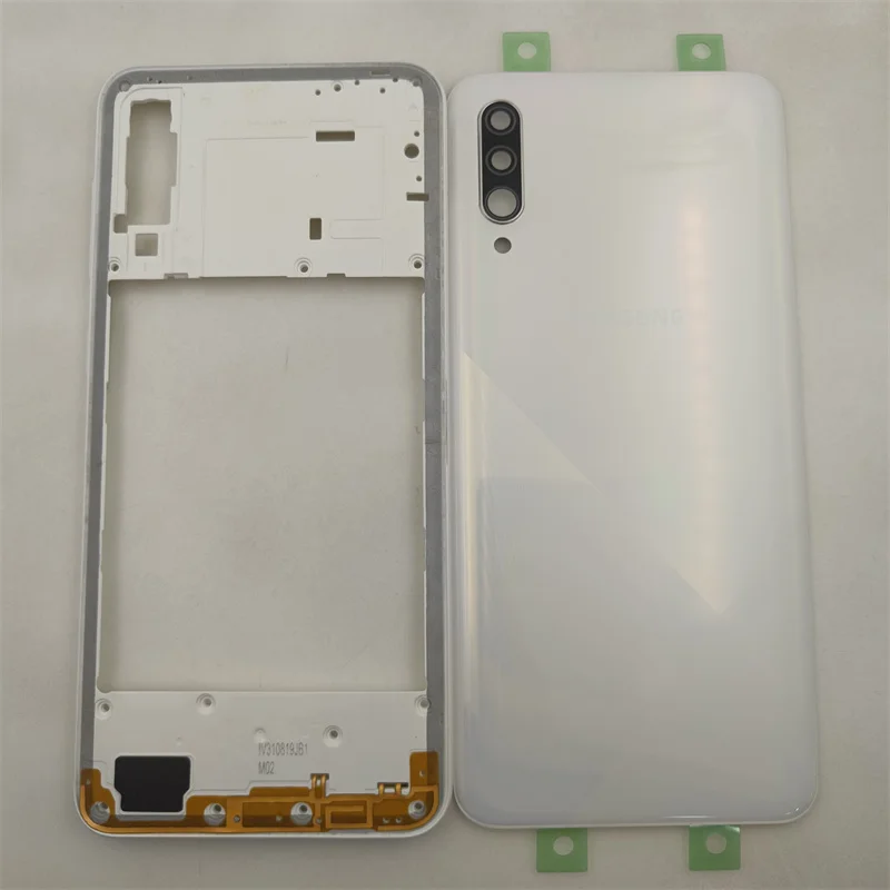 For Samsung Galaxy A30S A307 SM-A307FN A307G Phone Housing Middle Frame+Battery Cover Rear Door Housing Back Case+Camera Lens