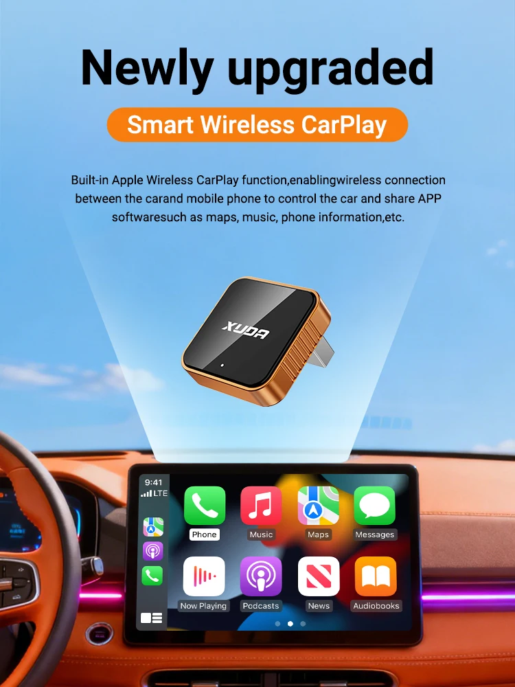 2026 2-in-1 Kabelloser CarPlay Dongle Kabelloser Android Auto Adapter AI Smart Box Intelligente Autosysteme für Fahrzeuge mit Kabel-CarPlay