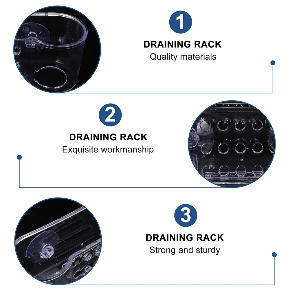 

3 Pcs Drain Rack Kitchen Sponge Holder Material Storing Sponges Cleaning Balls Soaps Small Objects Suction Cups Wall