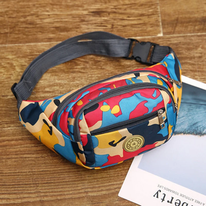 Camouflage Waistbag for Women Men Unisex Waist Bag Female Cute Banana Bag Ladies Small Adjustable Cool Colorful Shoulder Bag