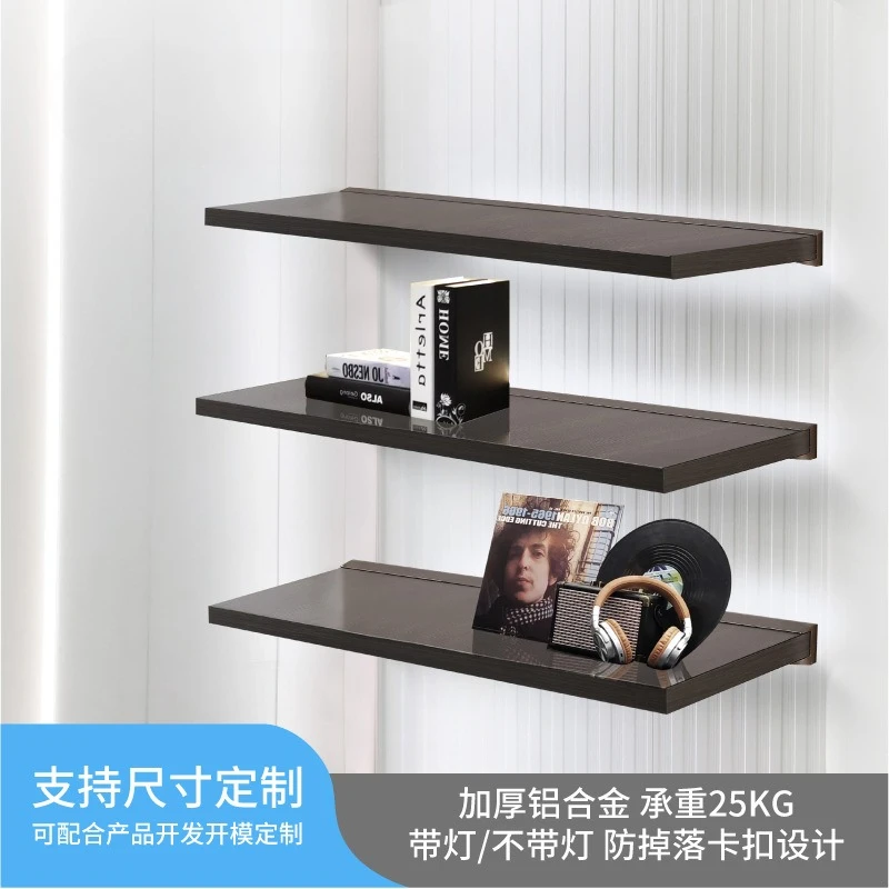 Wooden laminate shelfshelf kitchen study wall-mounted bookshelf living room luminous displayshelf
