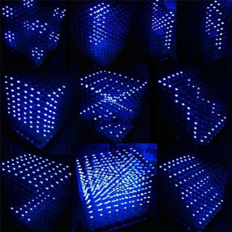 

A29F-DIY Kit 3D8 8X8x8 3D Led Cube Light Комплект для пайки 4,5-5,5 В Квадратная печатная плата