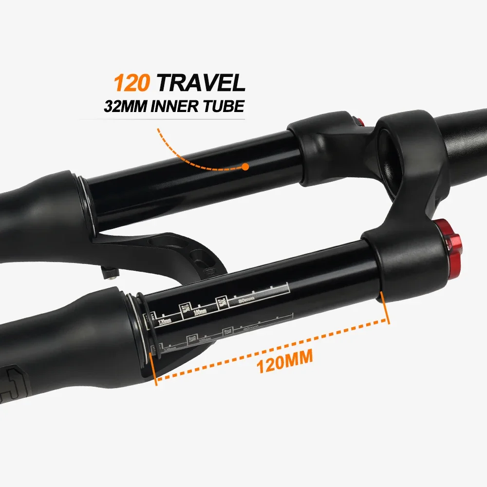 TOSEEK TFK-SE Magnesium Alloy MTB Bicycle Fork 26/27.5/ 29er Inch Mountain Bike RL120mm Air Suspension Fork
