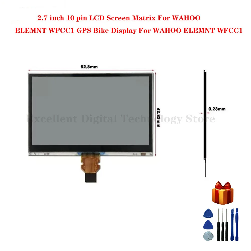 2. 7-calowy 10-stykowy matryca ekranu LCD dla WAHOO ELEMNT WFCC1 wyświetlacz rowerowy gps dla WAHOO ELEMNT WFCC1