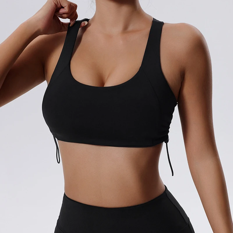 Reggiseno da Yoga Fitness ad alto impatto da donna raccolto intimo sportivo Push Up Sexy Back Gym Crop Top abbigliamento da allenamento traspirante