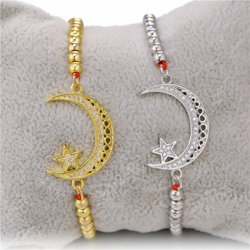 Juya Handmade Decorative Religious Islamic Qamis Moon Star Allah Crescent Charms Connectors For DIY Prayer Muslim Jewelry Making