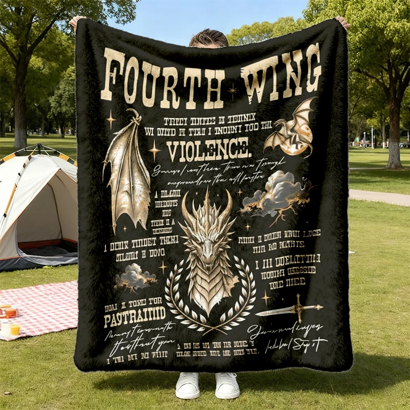 Fourth Wing Colors Flannel Throw, Dragon Rider Flannel Blanket, Basgiath War College Cozy Blanket, The Empyrean Series