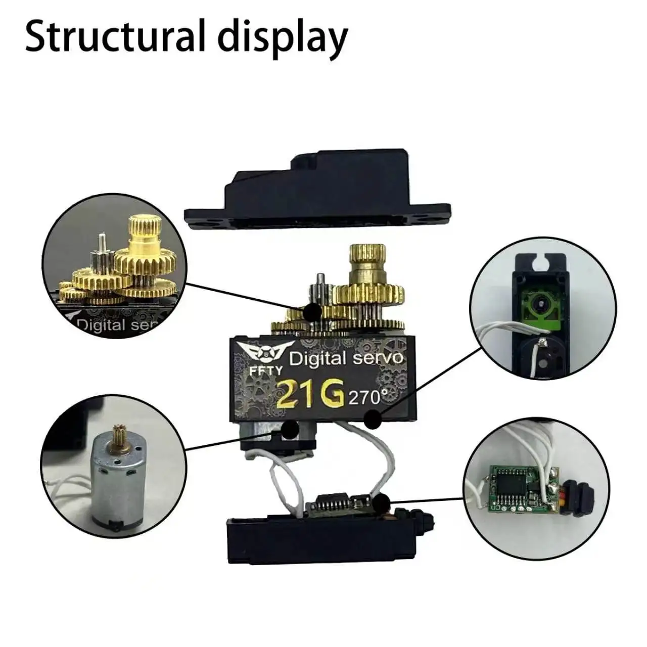 FFTYmetal Gear Servo 21G Waterproof RC Alloy Digital Micro Servo Suitable for 1:14 1:18 1:16 RC Car Aircraft with 25T Swing Arm