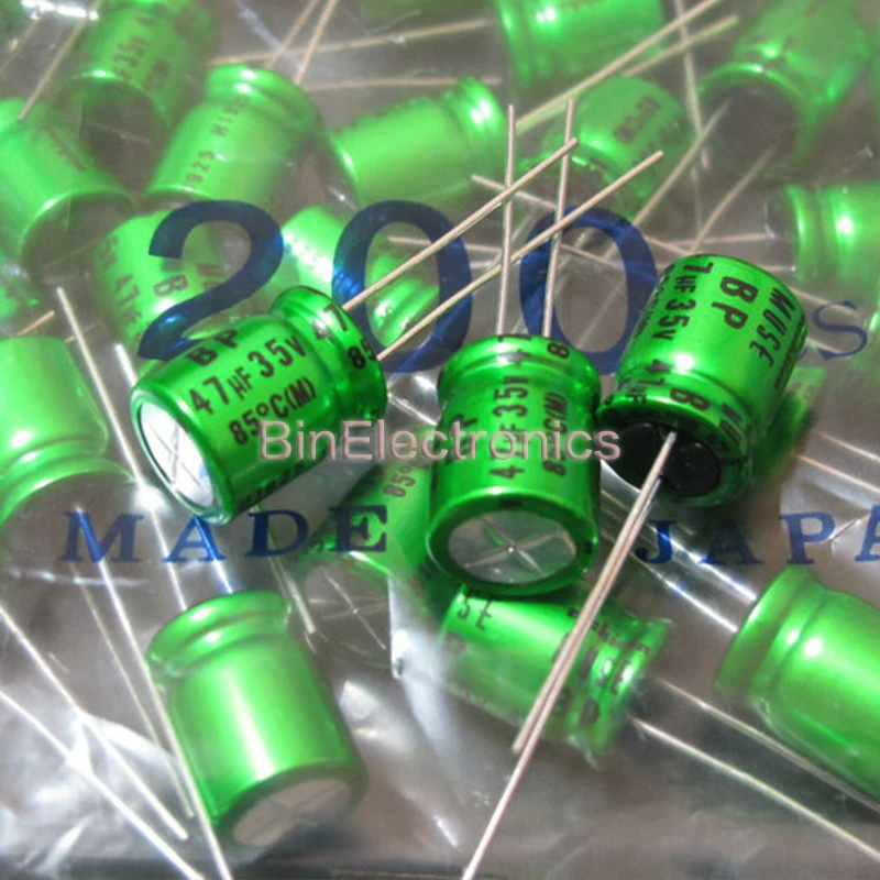 10Pcs 35V10UF Nichicon MUSE BP ES HiFi Audio Capacitor 4.7uf 10uf 470uf 35V Green Electrolytic capacitor Non Polar