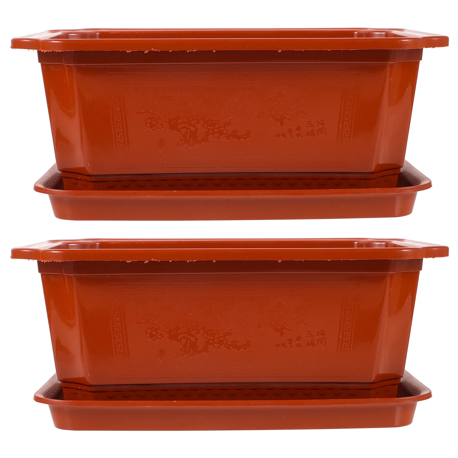 

2Pcs Durable Plastic Bonsai Pots Fine Workmanship Planters for Indoor Plants Easy to Move and Decorate Gift Idea