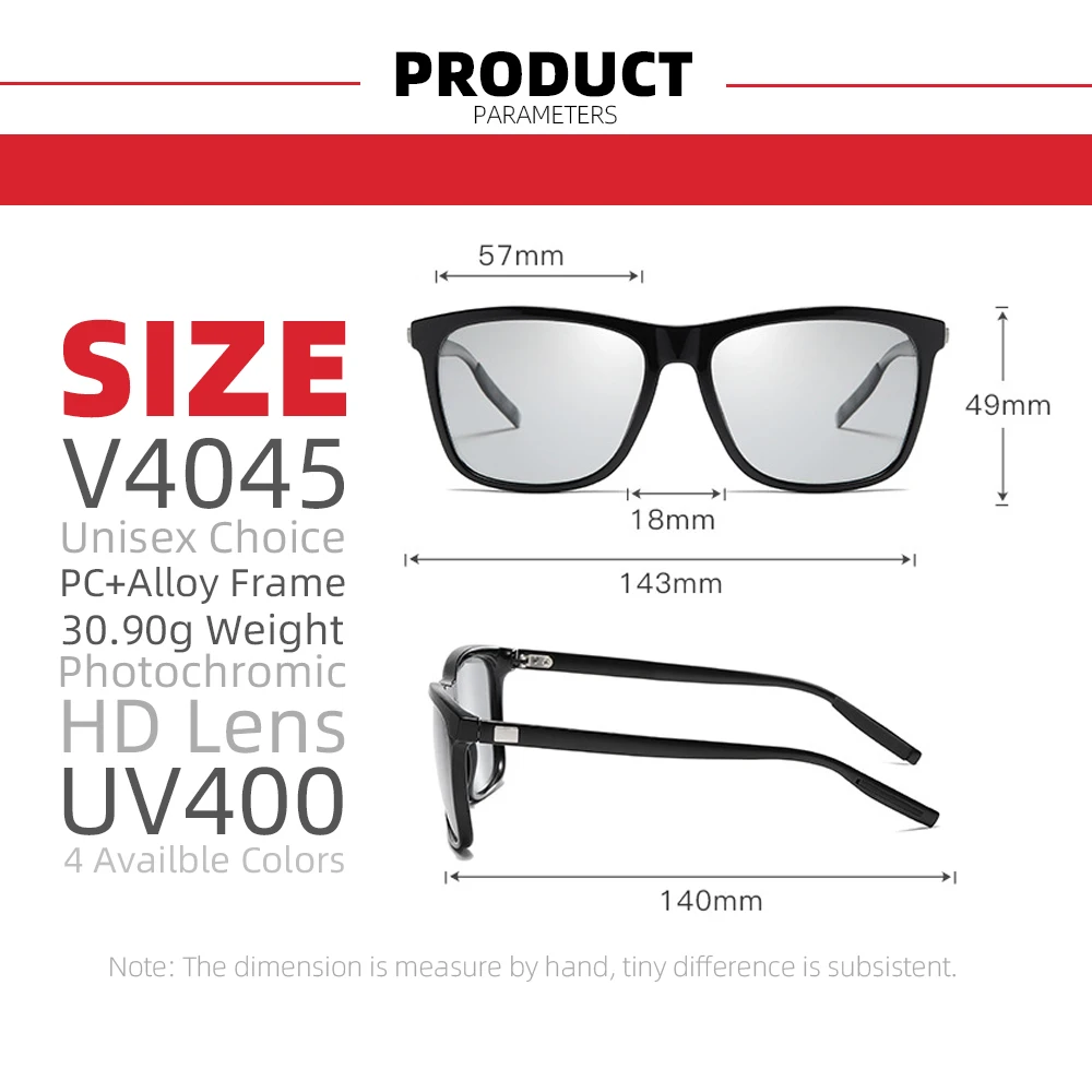 Klassische Angeln Sonnenbrille Männer Polarisierte Metall Quadratischen Rahmen UV400 Photochrome Brille Frauen Fahren Verfärbung Brillen – Detail 8