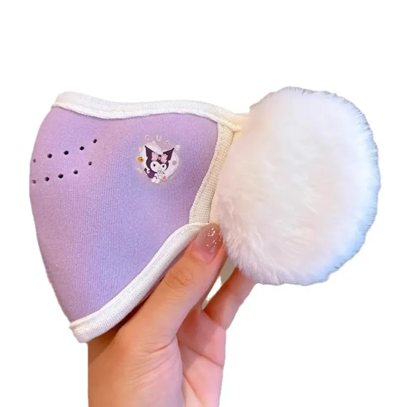 Miniso-orejeras cálidas integradas en otoño e invierno, anticongelantes y viento frío para niñas, bonita máscara de orejeras de felpa gruesa