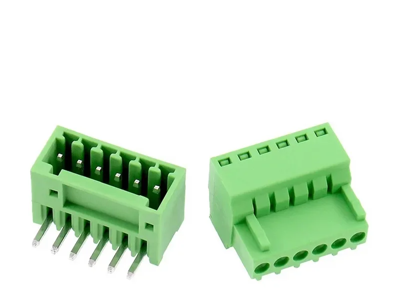 

100pcs/lot KF2EDG-6P Pitch 3.81MM Green Terminal Straight Bending Pin Socket Plug-in Tin Plated Copper Pin
