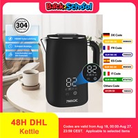 Kettle stainless steel with temperature setting (40°C 100°C) 1.7 liter tea kettle keep warm function LED display with temperatur