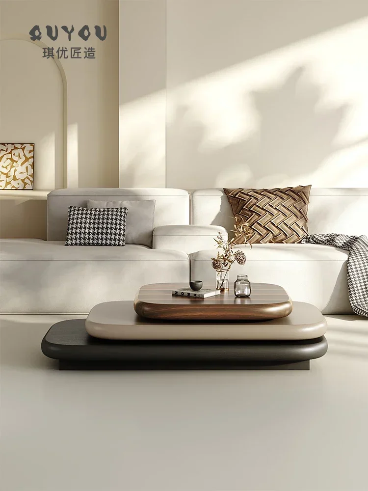 Rotating Coffee Table Creative Living Room Home Rectangular Veneer High Sense