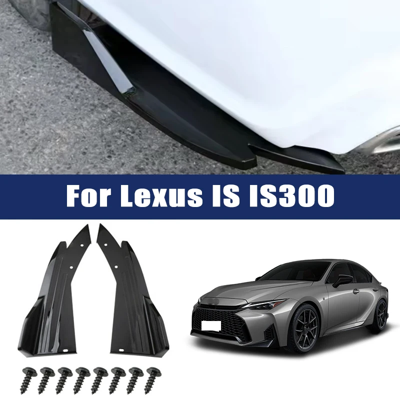 

2pcs Car Rear Bumper Spoiler Lip Carbon Fiber Wing Trim Anti-crash Diffuser Side Skirt Wrap Angle Splitter For Lexus IS IS300