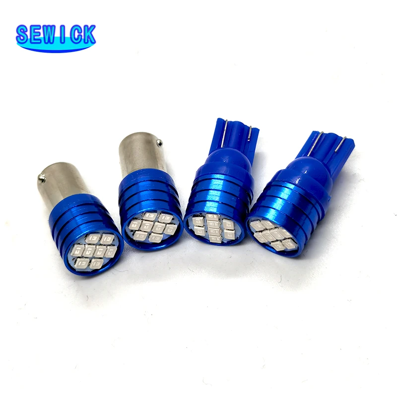 

200Pcs Ba9s Led Bulb T4W Led Canbus Car T10 Interior Marker Dome Reading License Plate Lamp 12V Blue