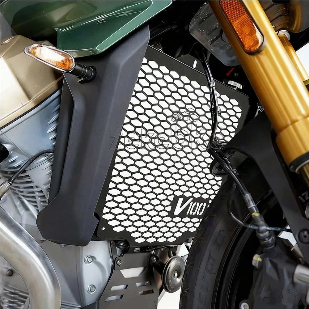 อุปกรณ์ตกแต่งรถมอเตอร์ไซค์สำหรับ Moto Guzzi Stelvio 1000 V100 V 100 Stelvio ปี 2024 2025 2026  ตะแกรงครอบหม้อน้ำ ป้องกัน