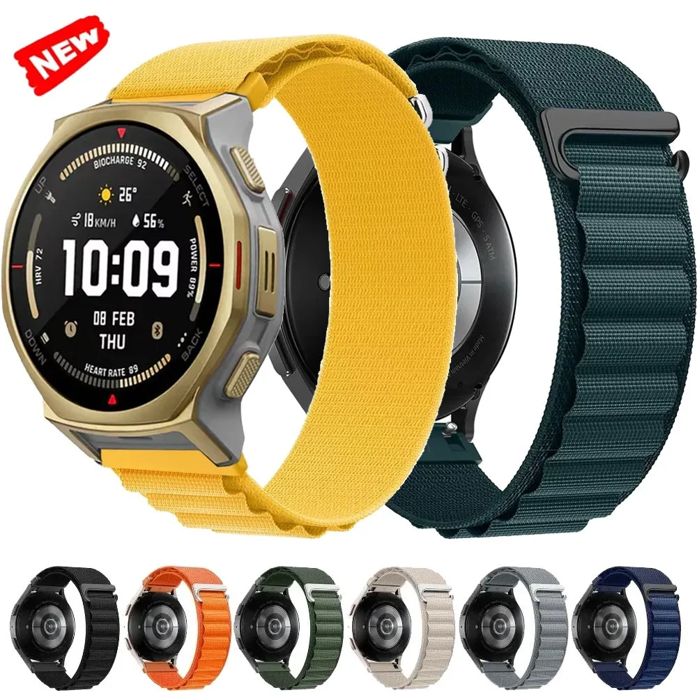 20/22mm Alpine Nylon Loop Strap for Amazfit T-Rex3 Pro 48mm 44mm Bip 6 5 Balance 2 Comfortable Band For Amazfit Helio Active 2