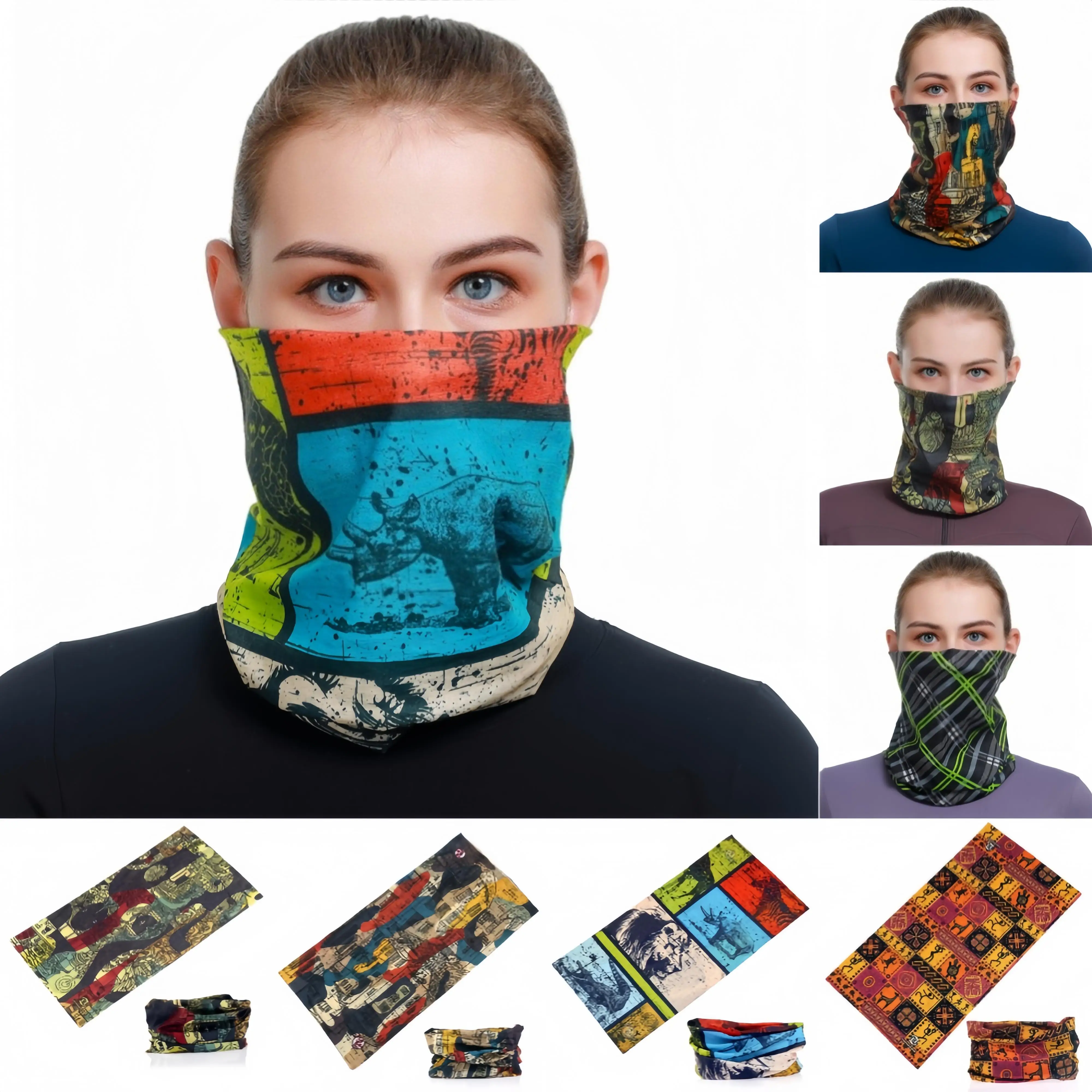 Vintage Multifunctional Cycling Bandana For Women Men Motorcycle Skull Face Mask Bicycle Balaclava Female Male Sport Headbands