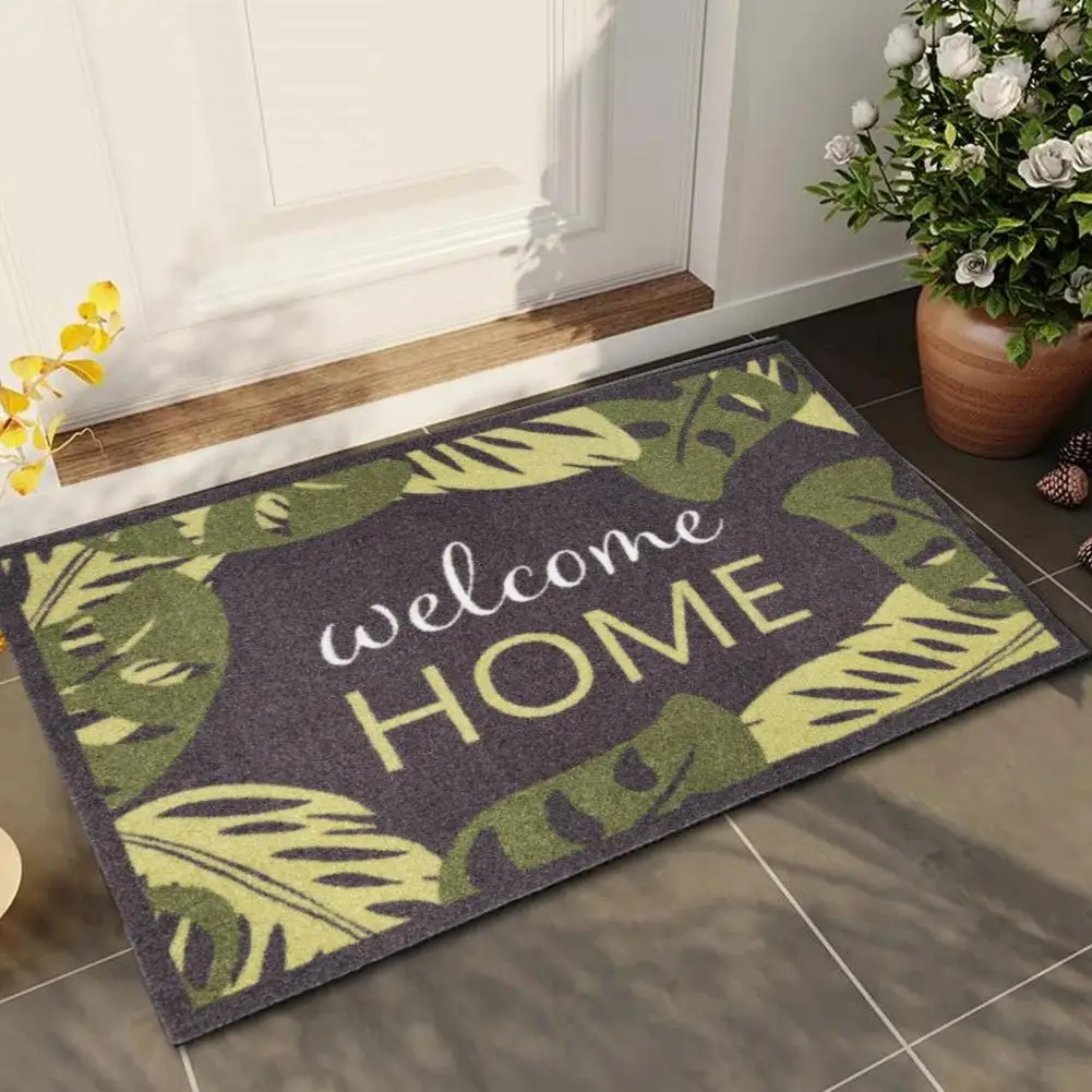 60*40cmv Floor Mat Anti-Slip Door Mat Letter Printing Entry Door Carpet Coir Doormat Gifts For Outdoor Indoor Guesthouse Decor