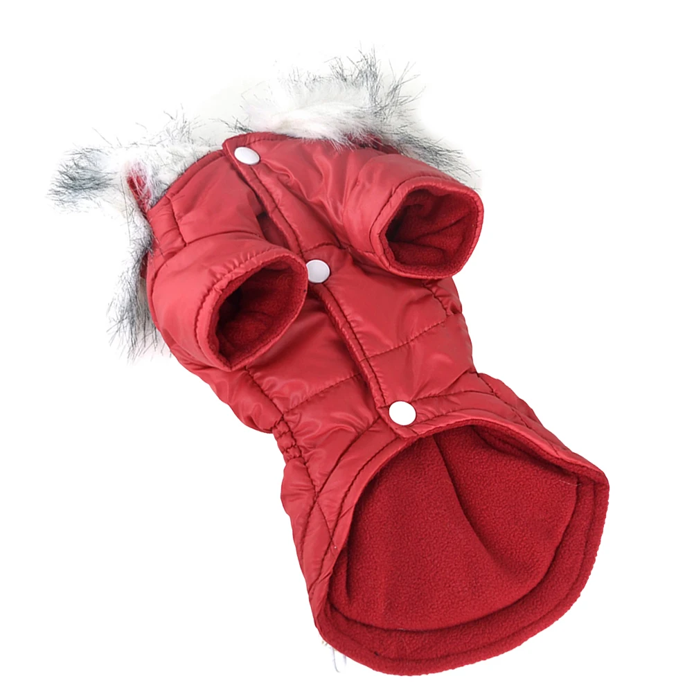 

Pet Dog Jacket Winter Warm Cotton Coat For Dogs Thick Padded Waterproof Outdoor Adventure Wear Red Size Xs