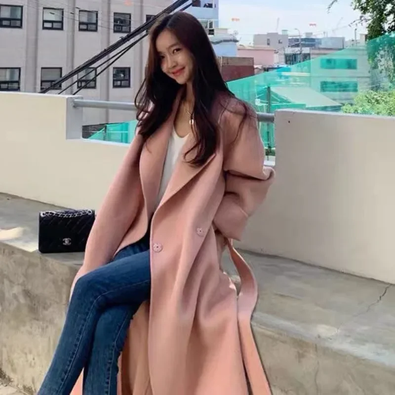 

Korea Dongdaemun New Cashmere Coat Women's Fall/Winter 2024 Mid-Length Loose Side Slit Wool Wool Coat