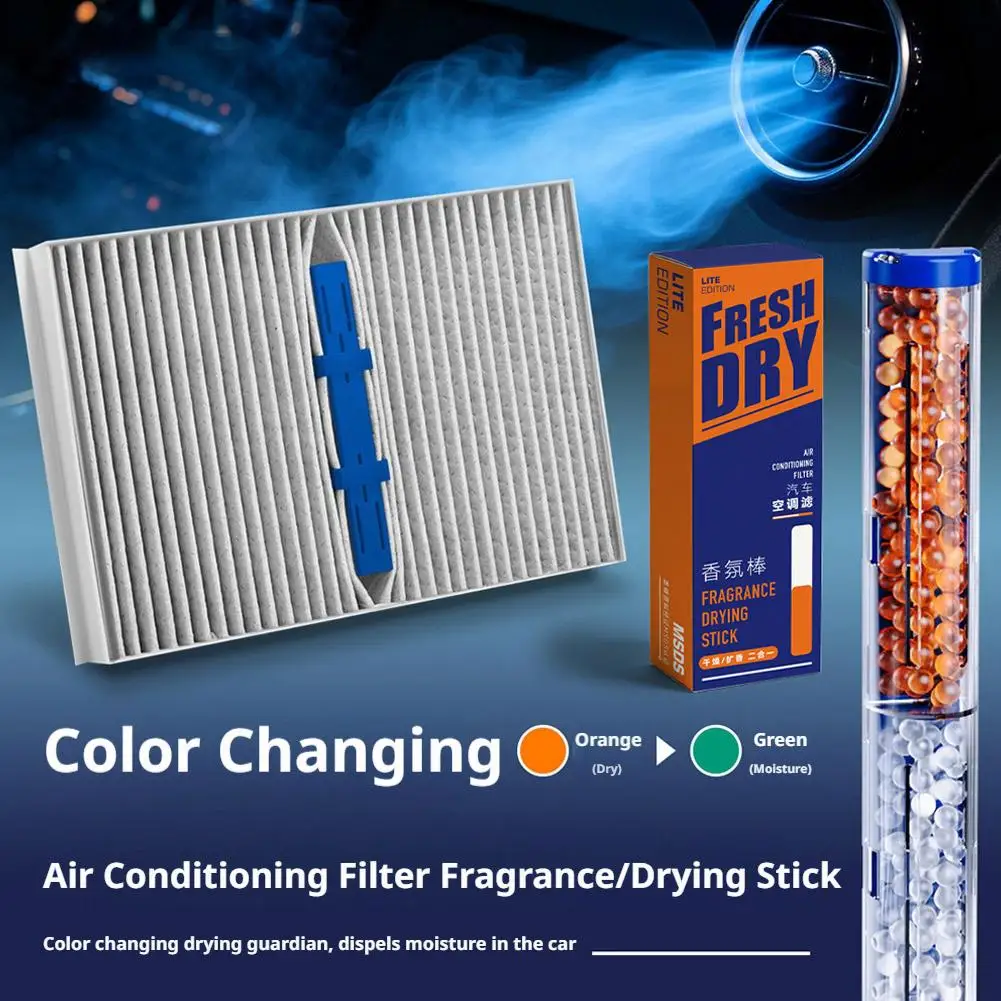 Car Air Freshener Stick Drying Deodorizer Fragrance For AC Filter Built In Odor Eliminator Aroma Bar