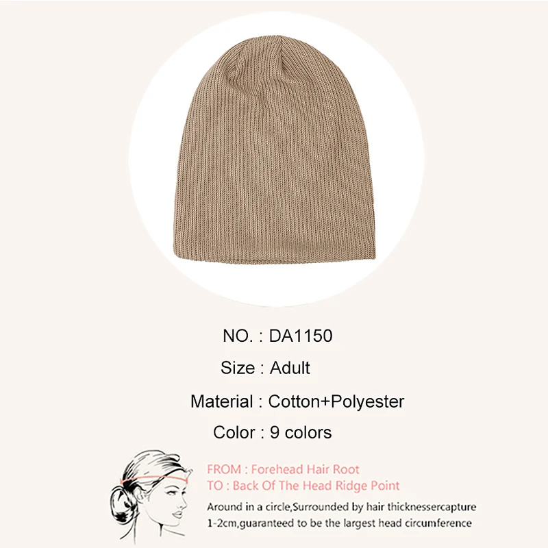 Geebro Autumn Winter Stripe Solid Beanies For Women Fashion Knitted Hats Casual Beanies Hip-Hop Slouch Warm Skullies Bonnet Cap