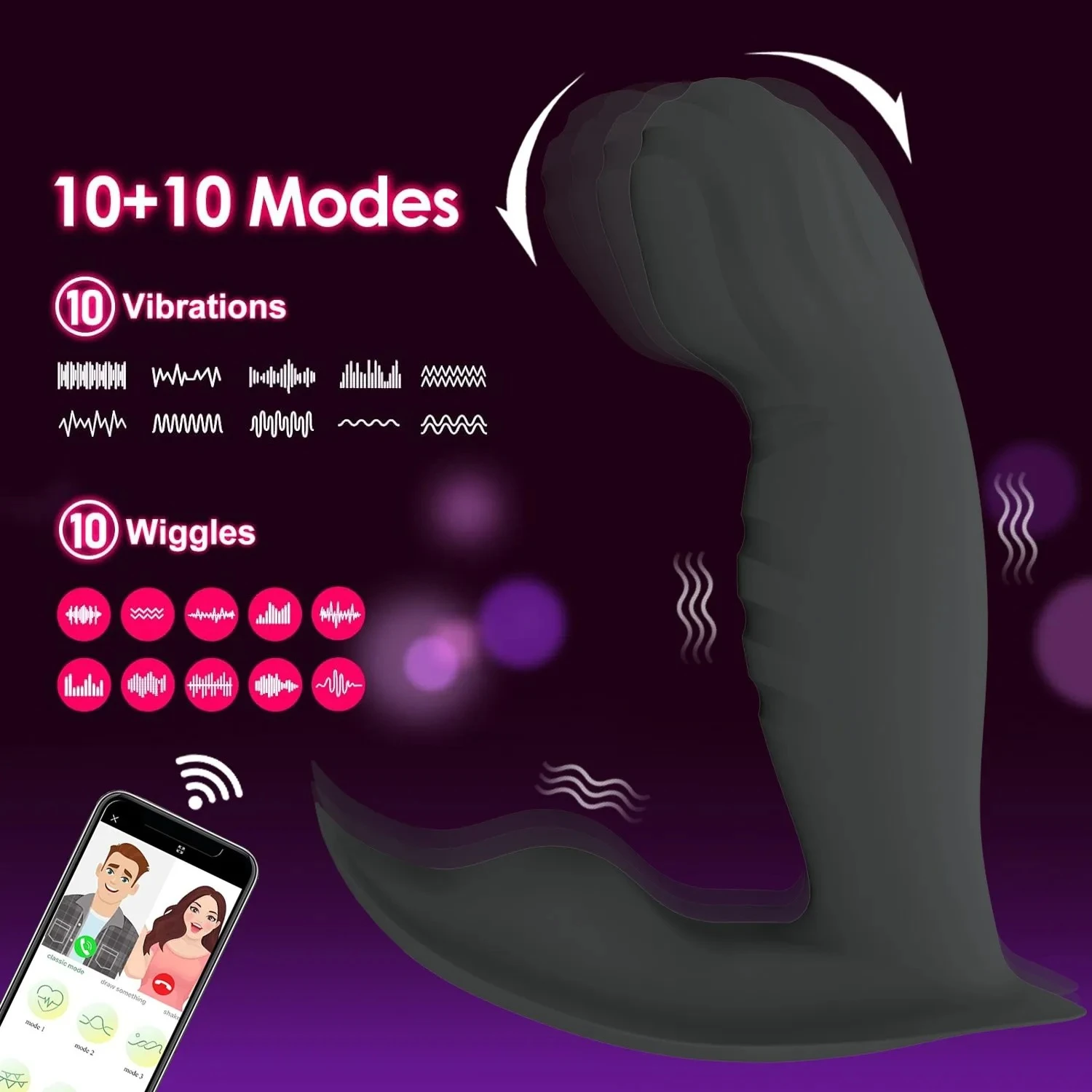 2-in-1 المكونات الشرج الخصية البظر مدلك البروستاتا محفز هزاز الجنس لعب للنساء الرجال مقاوم للماء اختراق الشرج