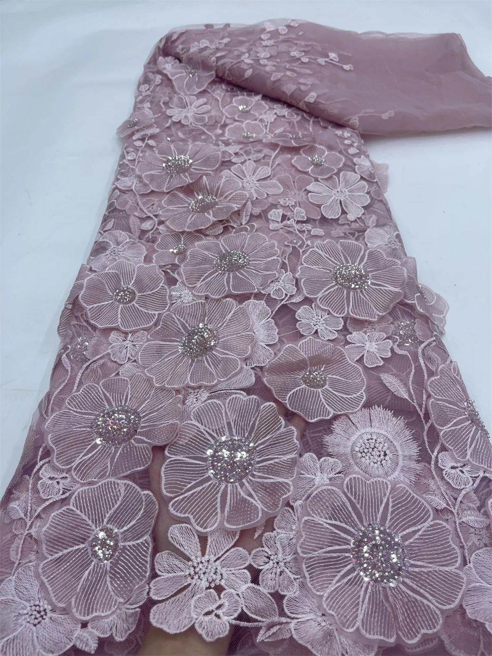 Nigerian Water Soluble Lace Fabric 2024 High Quality African Sequins Guipure Cord Lace Fabric For Women Wedding Dresses jy312