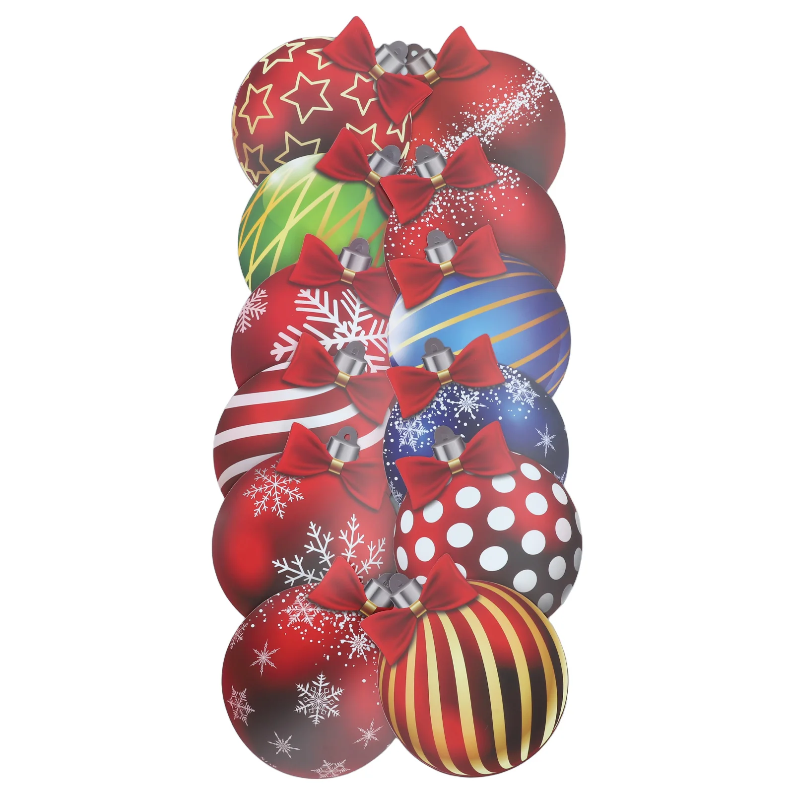 

12 Pieces Christmas Ball naments 30m Red Ribbon Tree Decorations Hangingnaments Holiday Party DIY Xmas Props Garden Supplies