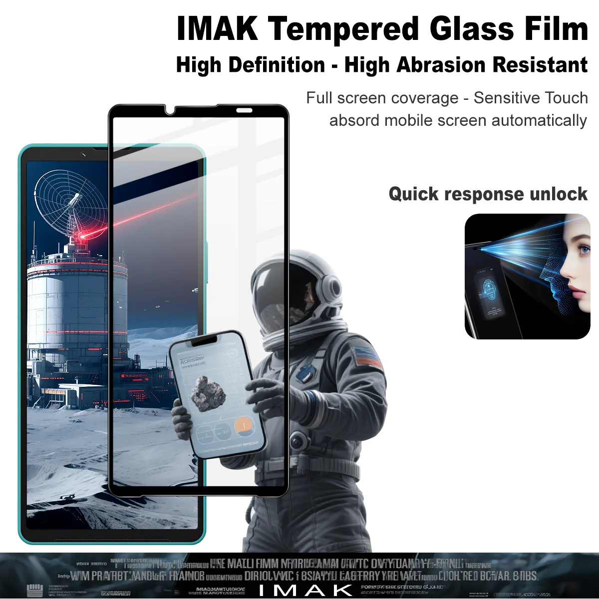 Tempered Glass for Sony Xperia 10 VII 1 VI 5 IV IMAK Pro+ Protector Film Support Fingerprint
