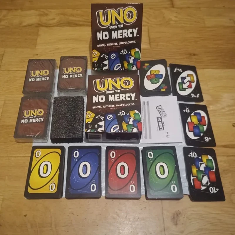 UNO NO MERCY لعبة الورق المطابقة بوكيمون Uno TEAMS ناروتو متعدد اللاعبين حفلة عائلية لعبة الطاولة مضحك الأصدقاء الترفيه لعبة البوكر ﻿