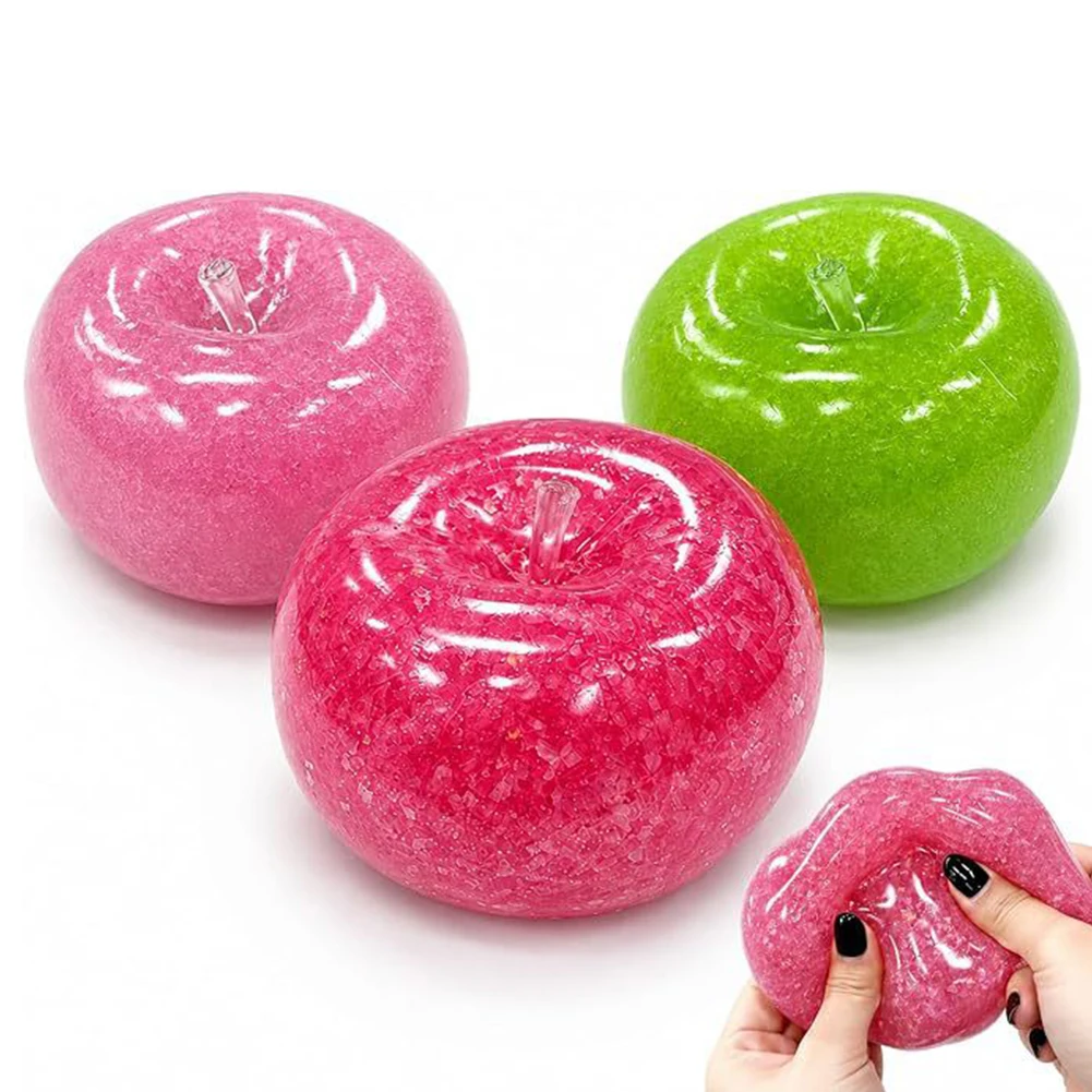 Apples Squishies Stress Relief Toy Apples Stress Ball Slow-Rising Fruit Squeeze Fidgets Toy  Present Idea for Adults Kids